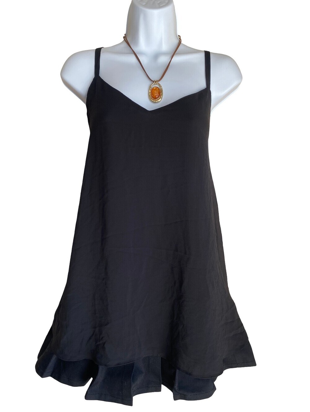 Vintage Torrid Plus 1X Black Strappy Swing Camisole Blouse Goth Whimsigoth Boho